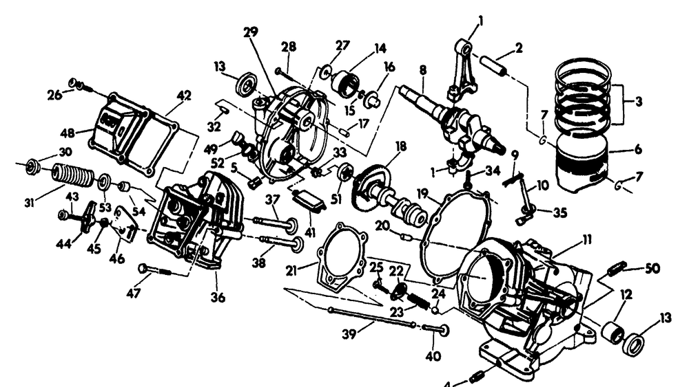 Gn-190 Engine Crankcase Sub-Assembly No 89365 Diagram and Parts List for 9674-1-MC  Briggs and Stratton Pressure Washer